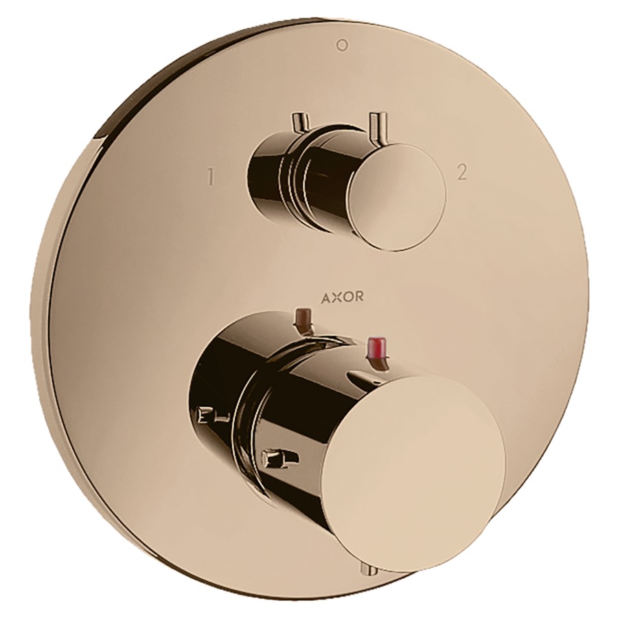 Thermostat STARCK UP
set de montage final, D 17 cm
avec robinet d'arrêt et
inverseur, sans corps à
encastrer 757 011, débit
26 l/min, groupe acoustique I