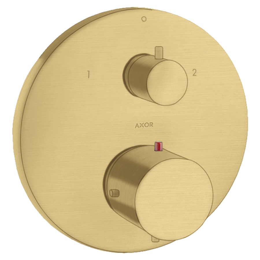 Thermostat STARCK UP
set de montage final, D 17 cm
avec robinet d'arrêt et
inverseur, sans corps à
encastrer 757 011, débit
26 l/min, groupe acoustique I