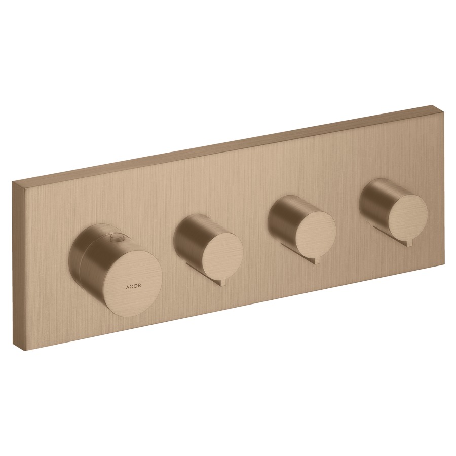 Module Thermostat STARCK UP
set de montage final, plaque
de recouvrement 12 x 36 cm
thermostat Highflow
avec 3 robinets d'arrêt
sans corps à encastrer 757 031
groupe acoustique II