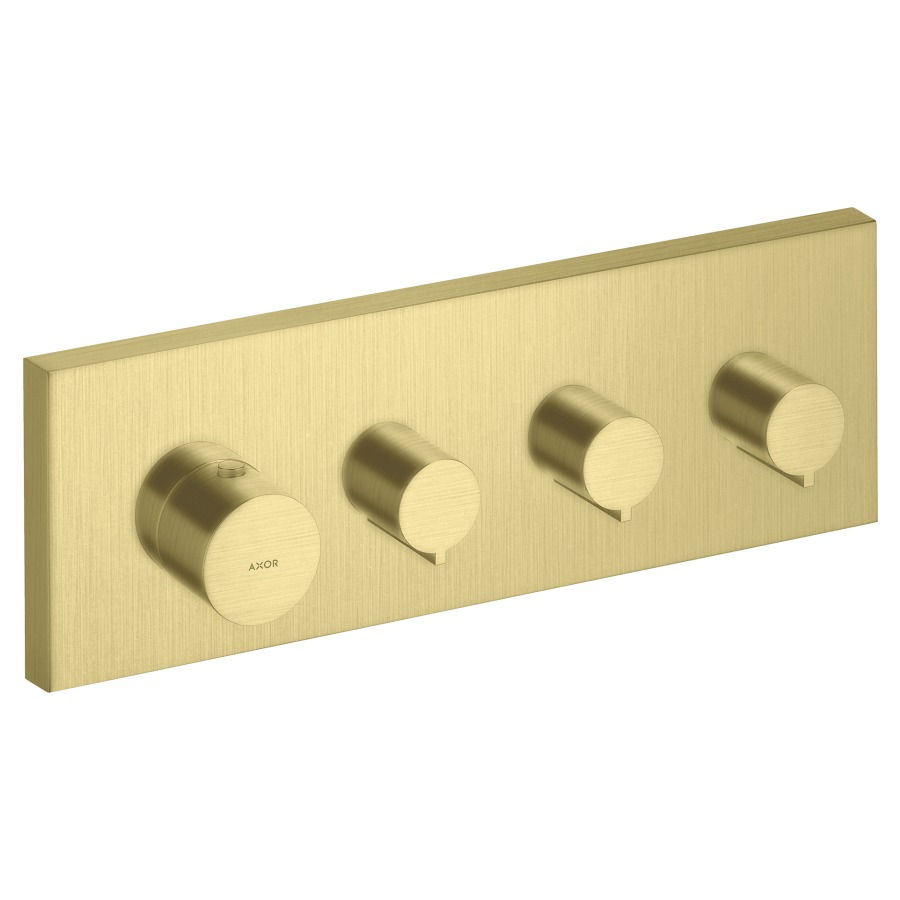 Module Thermostat STARCK UP
set de montage final, plaque
de recouvrement 12 x 36 cm
thermostat Highflow
avec 3 robinets d'arrêt
sans corps à encastrer 757 031
groupe acoustique II