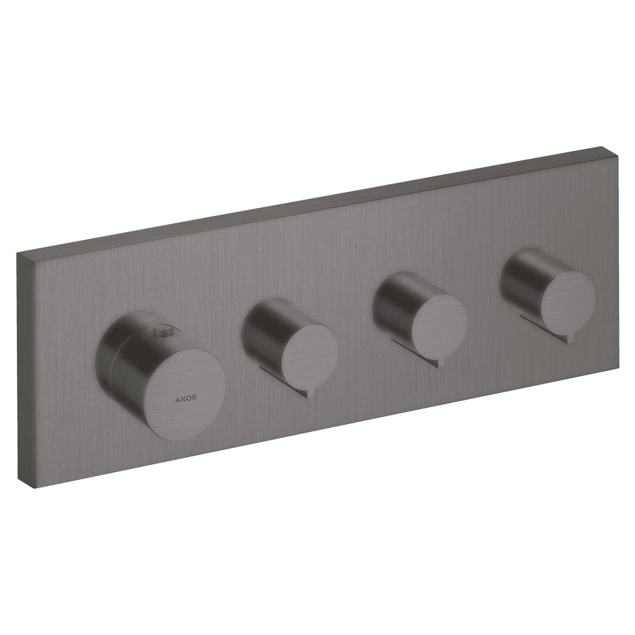 Module Thermostat STARCK UP
set de montage final, plaque
de recouvrement 12 x 36 cm
thermostat Highflow
avec 3 robinets d'arrêt
sans corps à encastrer 757 031
groupe acoustique II