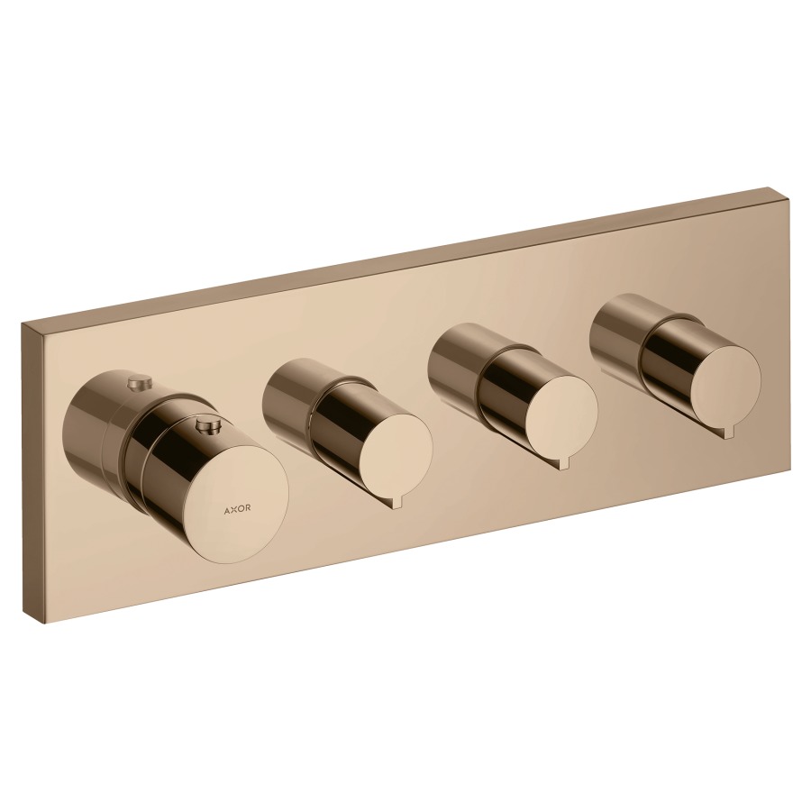 Module Thermostat STARCK UP
set de montage final, plaque
de recouvrement 12 x 36 cm
thermostat Highflow
avec 3 robinets d'arrêt
sans corps à encastrer 757 031
groupe acoustique II
