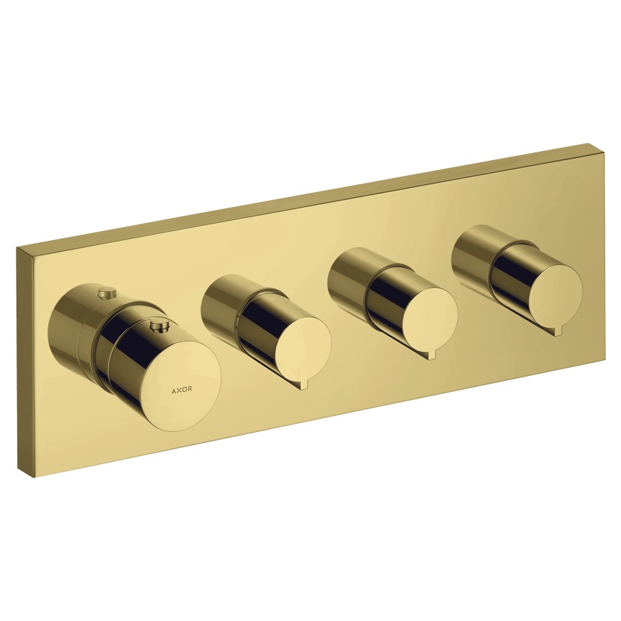 Module Thermostat STARCK UP
set de montage final, plaque
de recouvrement 12 x 36 cm
thermostat Highflow
avec 3 robinets d'arrêt
sans corps à encastrer 757 031
groupe acoustique II