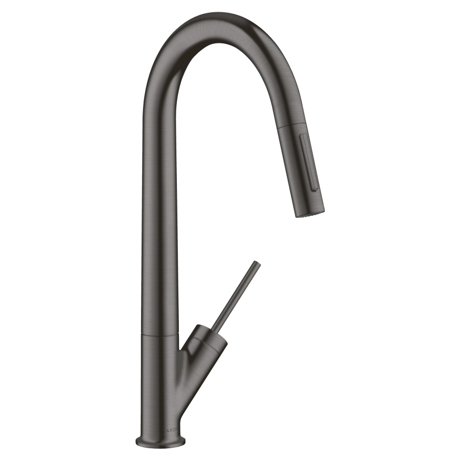 Mélangeur d'évier STARCK
S 235 mm goulot orientable
110/150°, douche extensible
réglable, cartouche Joystick
poignée cylindrique position
à gauche ou à droite
débit 9,5 l/min
groupe acoustique I