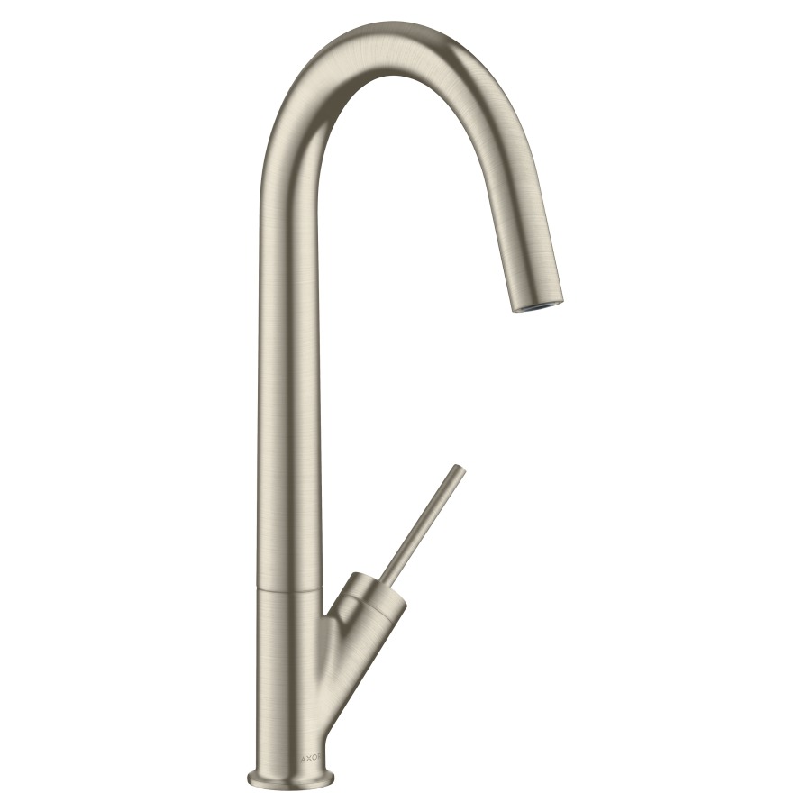 Mélangeur d'évier STARCK
S 216 mm goulot orientable
110/150/360°, cartouche
Joystick, poignée cylindrique
position à gauche ou à droite
débit 11 l/min
groupe acoustique I