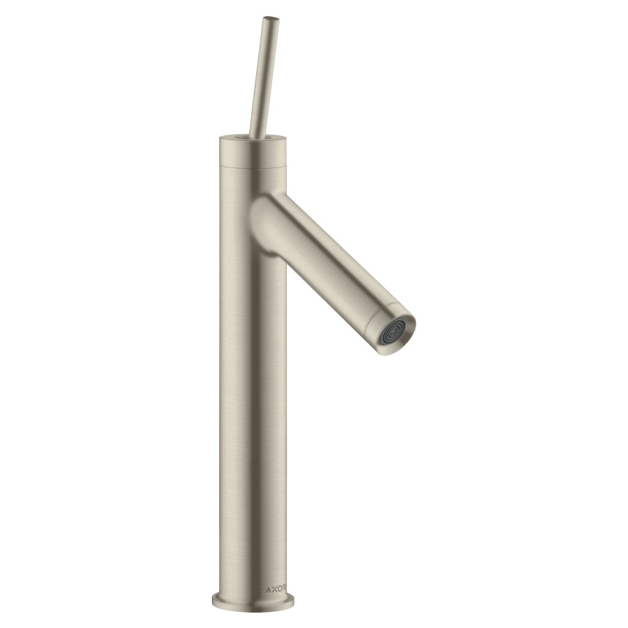 Mélangeur de lavabo STARCK 170
S 260 mm goulot fixe
aérateur Quick Clean
avec soupape à grille non
verouillable, débit 5 l/min
groupe acoustique I