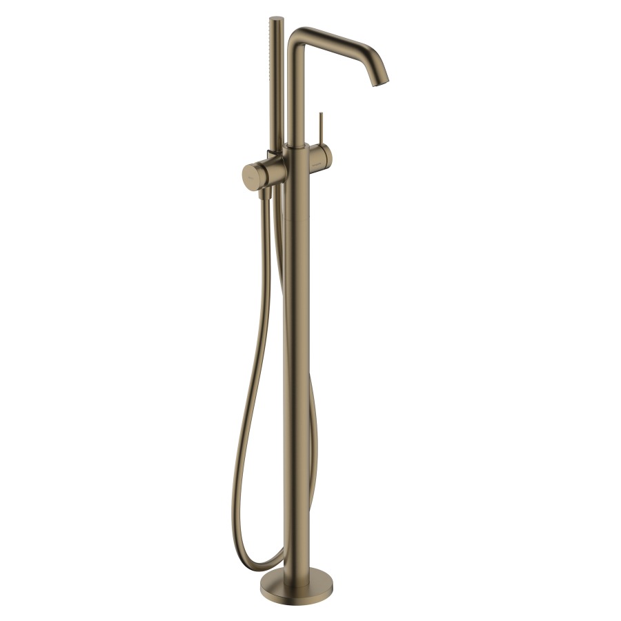 Mélangeur de bain TECTURIS S
S 194 mm, goulot fixe
H jusqu'à aérateur 857-937 mm
avec colonne pour montage à
pose libre, douche à main
bâton, tuyau de douche
support de douche, sans corps
à encastrer 758 415