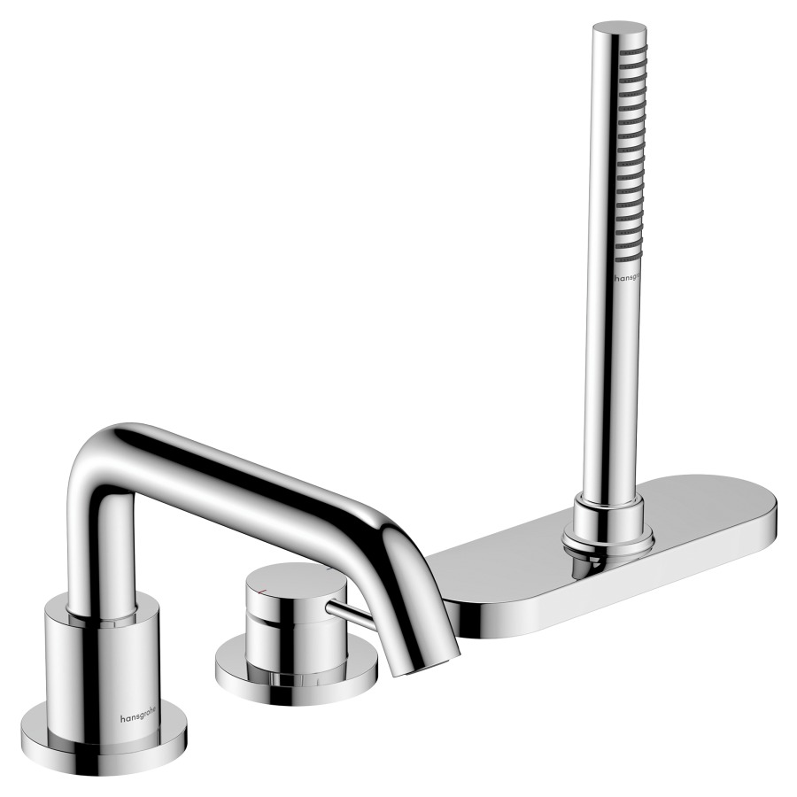 Garniture de remplissage
TECTURIS S
3 trous, goulot pour gorge de
baignoire S 194 mm, mélangeur
douche à main jet Rain, Mono
set final pour montage sur
gorge de baignoire, sans corps
à encastrer 757 058