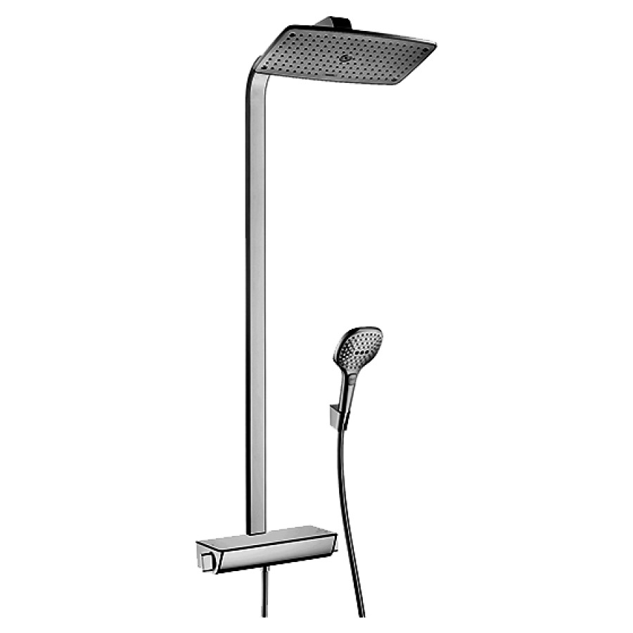 Système de douche RAINDANCE
SELECT E 360 1jet
E 138-162 mm, mélangeur de
douche thermostat 1/2"
robinet d'arrêt, inverseur
tablette chromé
douche de tête Raindance
E Air 1jet 360 x 190 mm
douche à main Raindance
Select E 120 3jet, bras de
douche 380 mm, tuyau de
douche 160 cm
groupe acoustique I