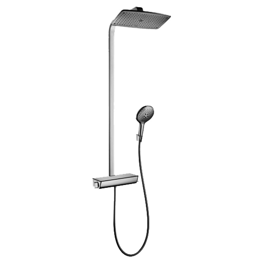 Système de douche RAINDANCE
E 360 1jet
SELECT E 138-162 mm, mélangeur
de douche thermostat 1/2"
robinet d'arrêt inverseur
tablette blanc, douche de
tête Raindance E Air 1jet
360 x 190 mm, douche à main
Raindance Select E 120 3jet
bras de douche 380 mm
tuyau de douche 160 cm
groupe acoustique I