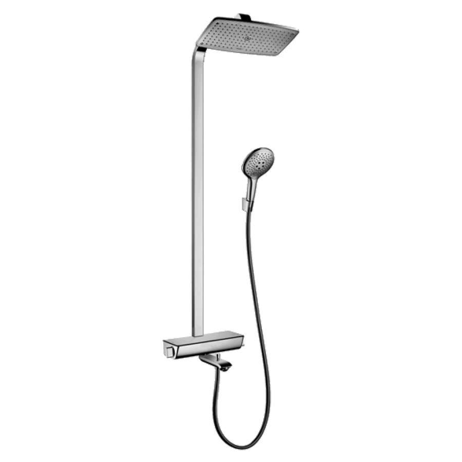 Système de douche RAINDANCE
SELECT, baignoire
E 138-162 mm, mélangeur de
bain thermostat 1/2"
inverseur, robinet d'arrêt
inverseur, tablette blanc
douche de tête Raindance E Air
1jet 360 x 190 mm, douche à
main Raindance Select 120 3jet
bras de douche 380 mm
tuyau de douche 1600 mm
groupe acoustique I