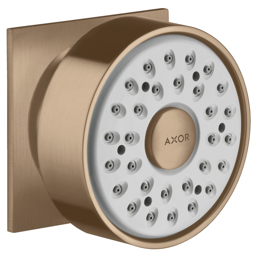 Douche latérale AXOR 1/2"
à rotule, Quick Clean
rosace carrée
groupe acoustique NT