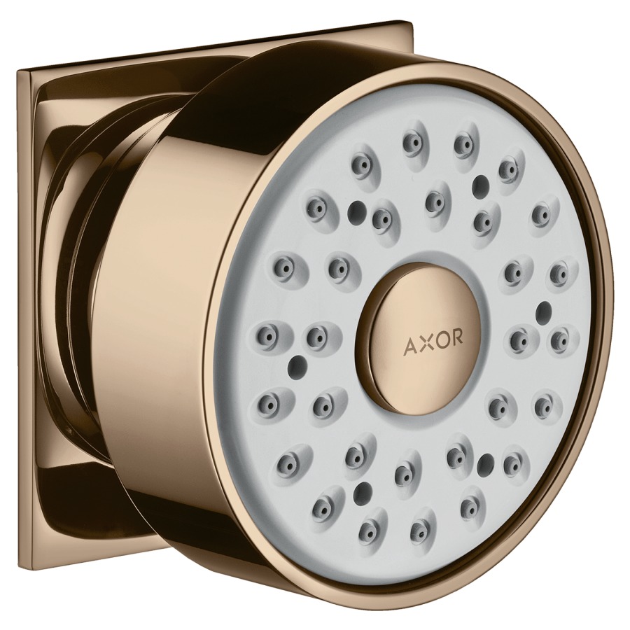 Douche latérale AXOR 1/2"
à rotule, Quick Clean
rosace carrée
groupe acoustique NT