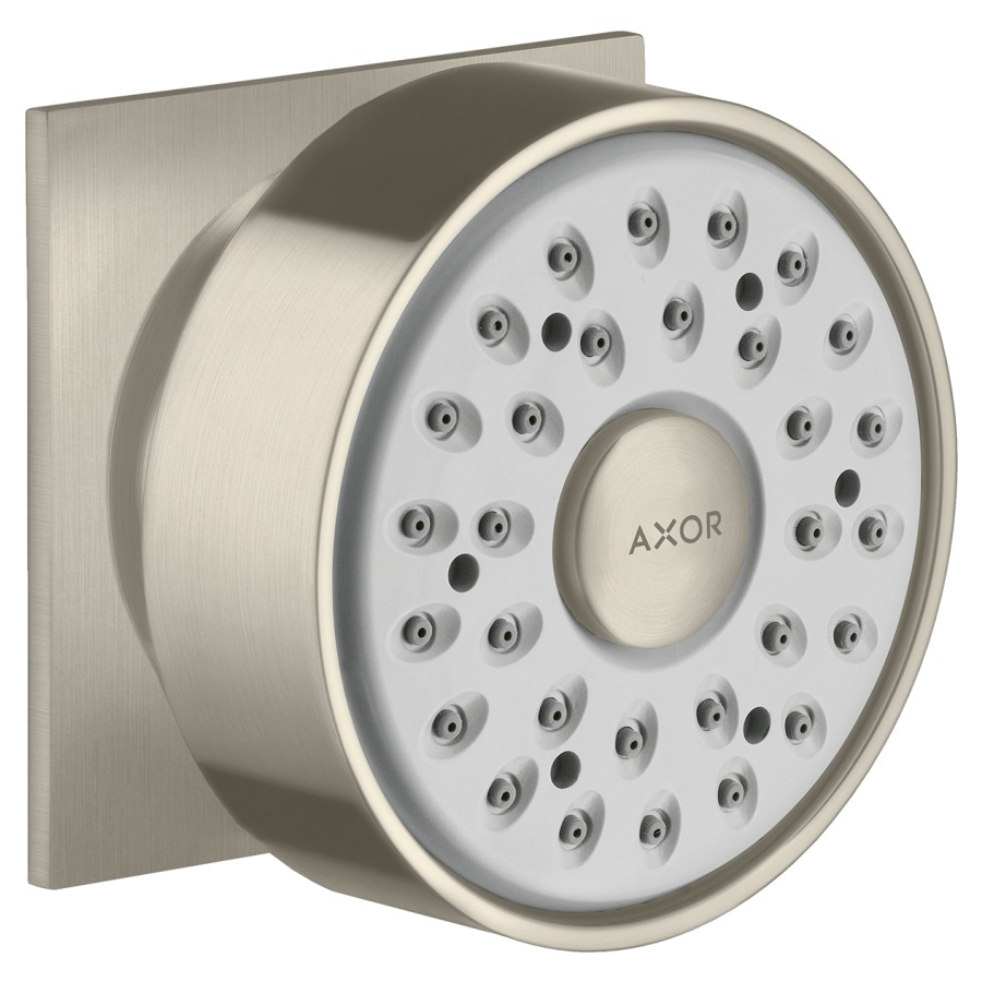 Douche latérale AXOR 1/2"
à rotule, Quick Clean
rosace carrée
groupe acoustique NT