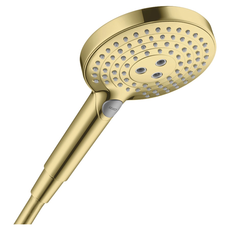 Douche à main RAINDANCE SELECT
S 120, D 13 cm, 3jet, RainAir/
Rain/WhirlAir, function Air-
Power, Quick Clean, système
anticalcaire, débit 16 l/min
groupe acoustique I