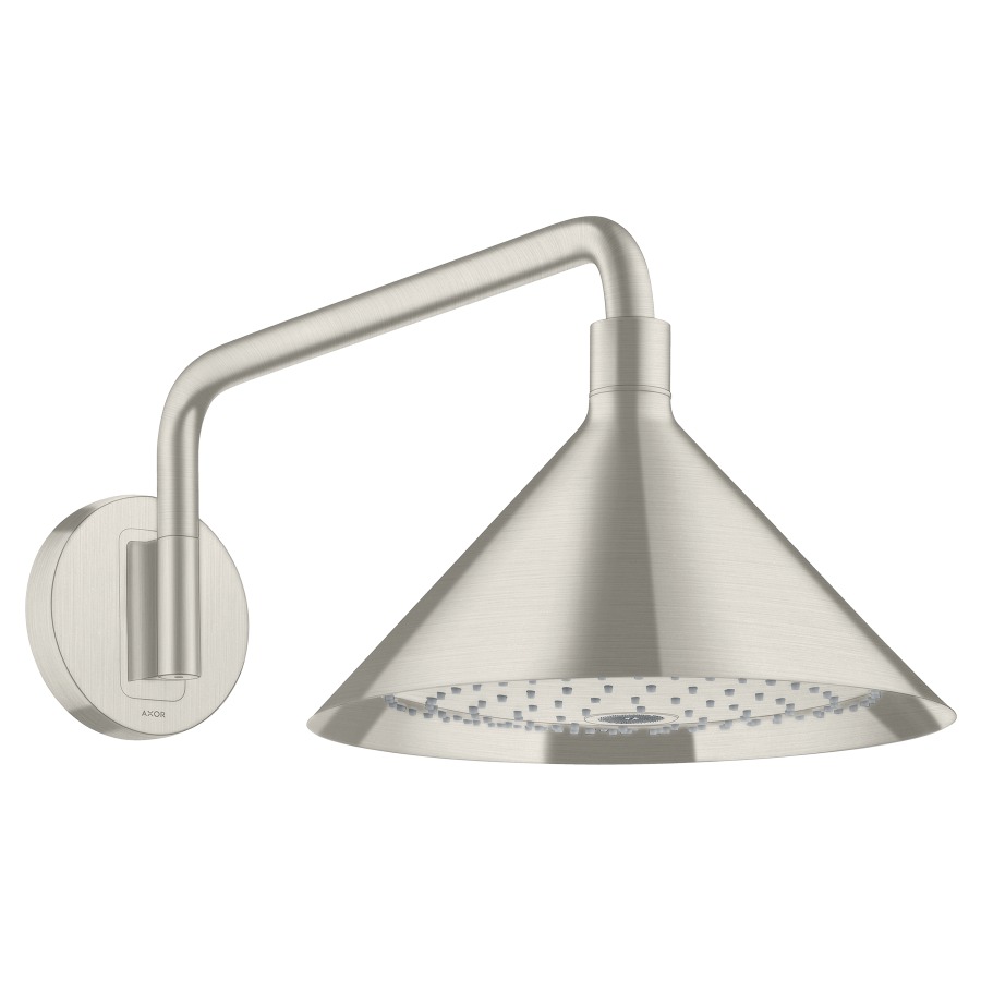 Douche murale FRONT 240
S 455 mm, D 279 mm, 1/2", 2jet
Quick Clean, orientable
amovible, poussoir, bras de
douche pour montage mural
débit Rain 17 l/min, débit
RainAir 16 l/min, groupe
acoustique NT