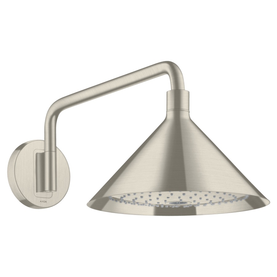 Douche murale FRONT 240
S 455 mm, D 279 mm, 1/2", 2jet
Quick Clean, orientable
amovible, poussoir, bras de
douche pour montage mural
débit Rain 17 l/min, débit
RainAir 16 l/min, groupe
acoustique NT