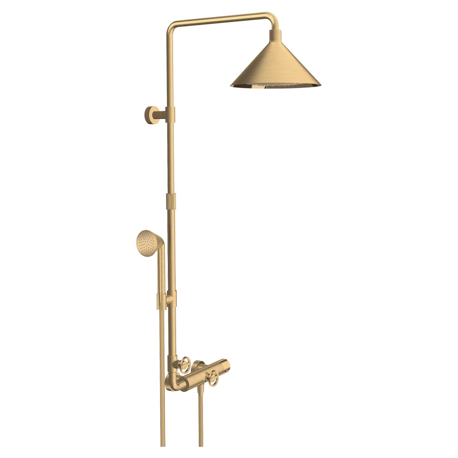 Système de douche BY FRONT
E 138-162 mm
thermostat 1/2" AP, inverseur
pomme de douche Raindance
Select S 240 2jet D 279 mm
Quick Clean, débit Rain
17 l/min, débit RainAir
16 l/min, réglable par bouton-
poussoir, pomme de douche
hauteur réglable 300 mm, bras
de douche A 400 mm, douche
à main Front 1jet D 85 mm
Quick Clean, débit 9 l/min
support, tuyau de douche
160 cm, groupe acoustique I