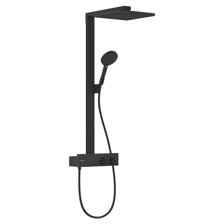 Système de douche RAINDANCE
SELECT E 300 1jet
E 138-162 mm, mélangeur de
douche thermostat 1/2"
douche de tête Raindance E 300
Air 1jet 300 x 300 mm, douche
à main Raindance S 120
3jet, bras de douche 405 mm
tuyau de douche 160 cm
groupe acoustique II