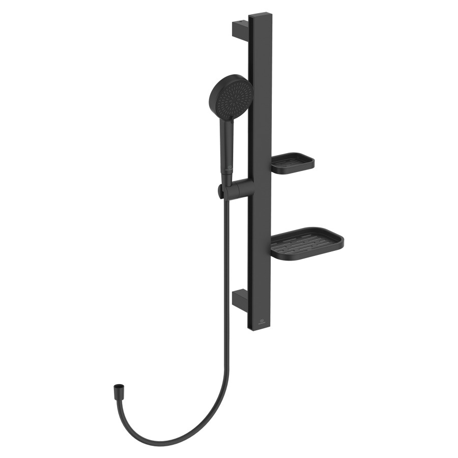 Garniture de douche IDEALRAIN
ALU+, douche à main 2-function
D 10 cm, glissière de douche
60 cm, hauteur réglable
2 tablettes
tuyau de douche 175 cm
