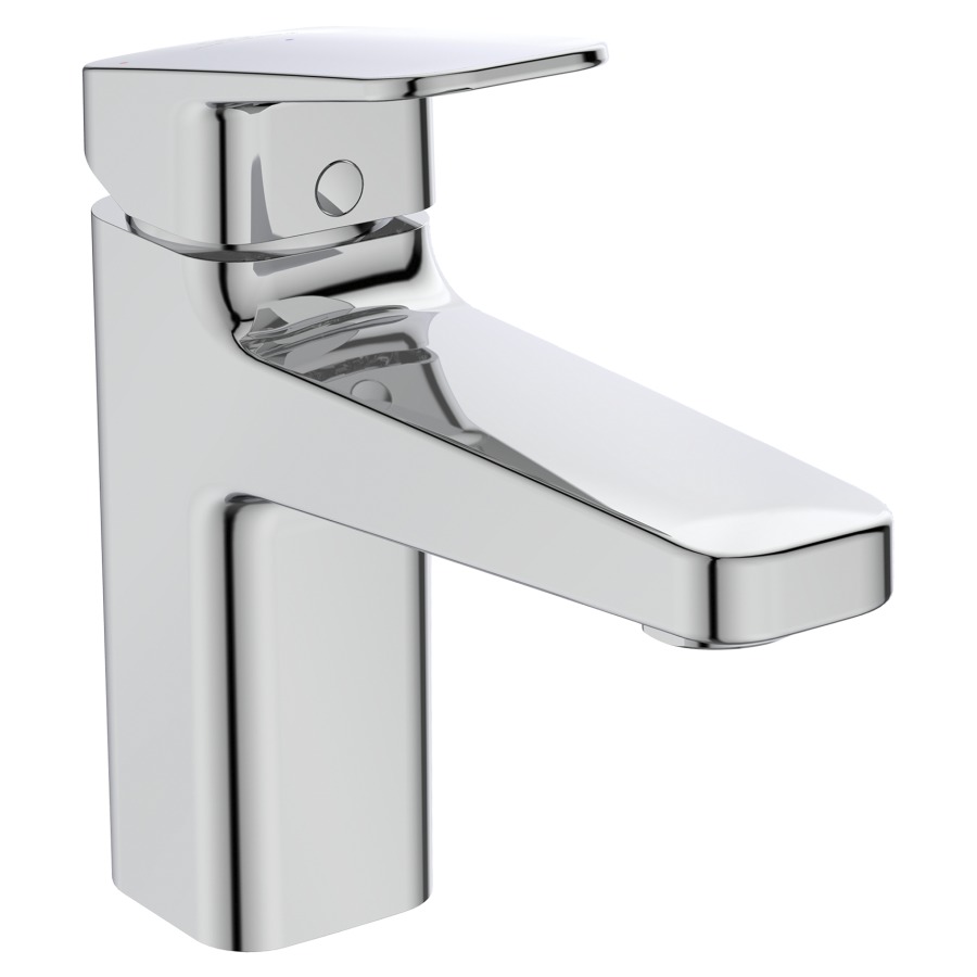 Mélangeur de lavabo CERAPLAN
H90, S 124 mm, goulot fixe
avec fonction Blue-Start
vidage excentrique
groupe acoustique I