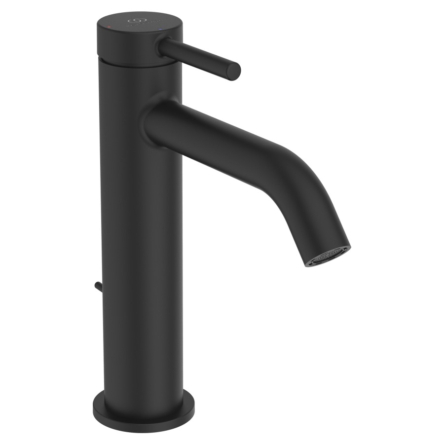 Mélangeur de lavabo CERALINE
NUOVO, S 135 mm, goulot fixe
avec fonction Blue-Start
vidage excentrique
groupe acoustique I