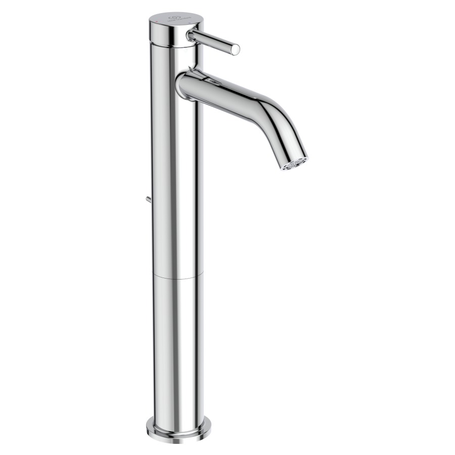 Mélangeur de lavabo CERALINE
NUOVO, S 135 mm, goulot fixe
avec fonction Blue-Start
haute colonne
H jusqu'à aérateur 240 mm
vidage excentrique
groupe acoustique I