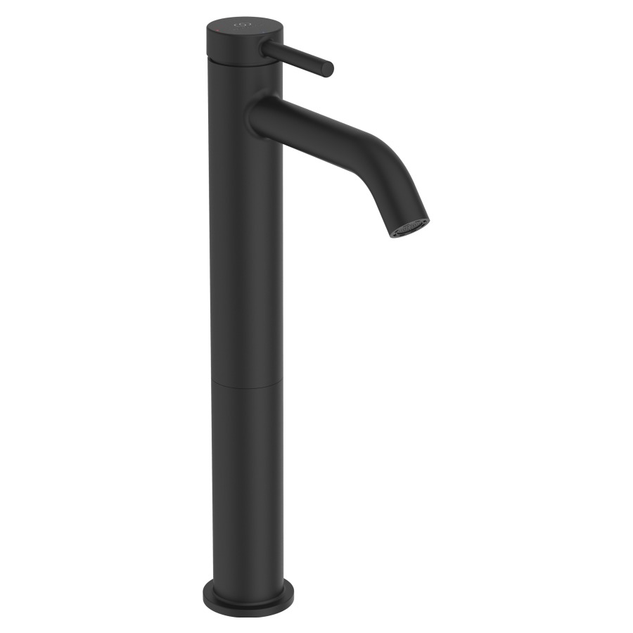 Mélangeur de lavabo CERALINE
NUOVO, S 135 mm, goulot fixe
avec fonction Blue-Start
haute colonne
H jusqu'à aérateur 240 mm
sans vidage
groupe acoustique I