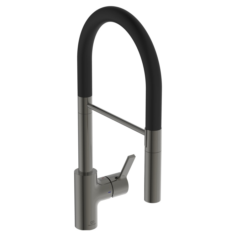 Mélangeur d'évier GUSTO
SEMI-PROFESSIONAL H484
S 225 mm
goulot orientable 360°
douche extensible réglable
H jusqu'à aérateur 142 mm
support de douche magnétique
groupe acoustique I