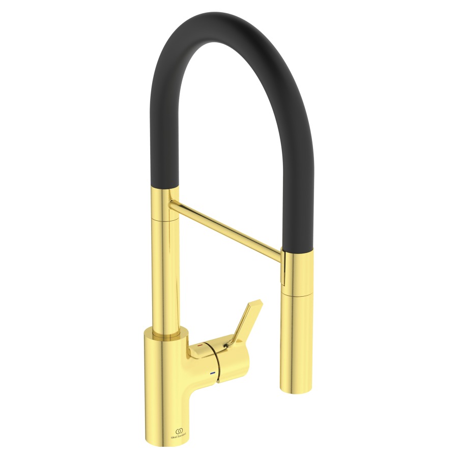 Mélangeur d'évier GUSTO
SEMI-PROFESSIONAL H484
S 225 mm
goulot orientable 360°
douche extensible réglable
H jusqu'à aérateur 142 mm
support de douche magnétique
groupe acoustique I