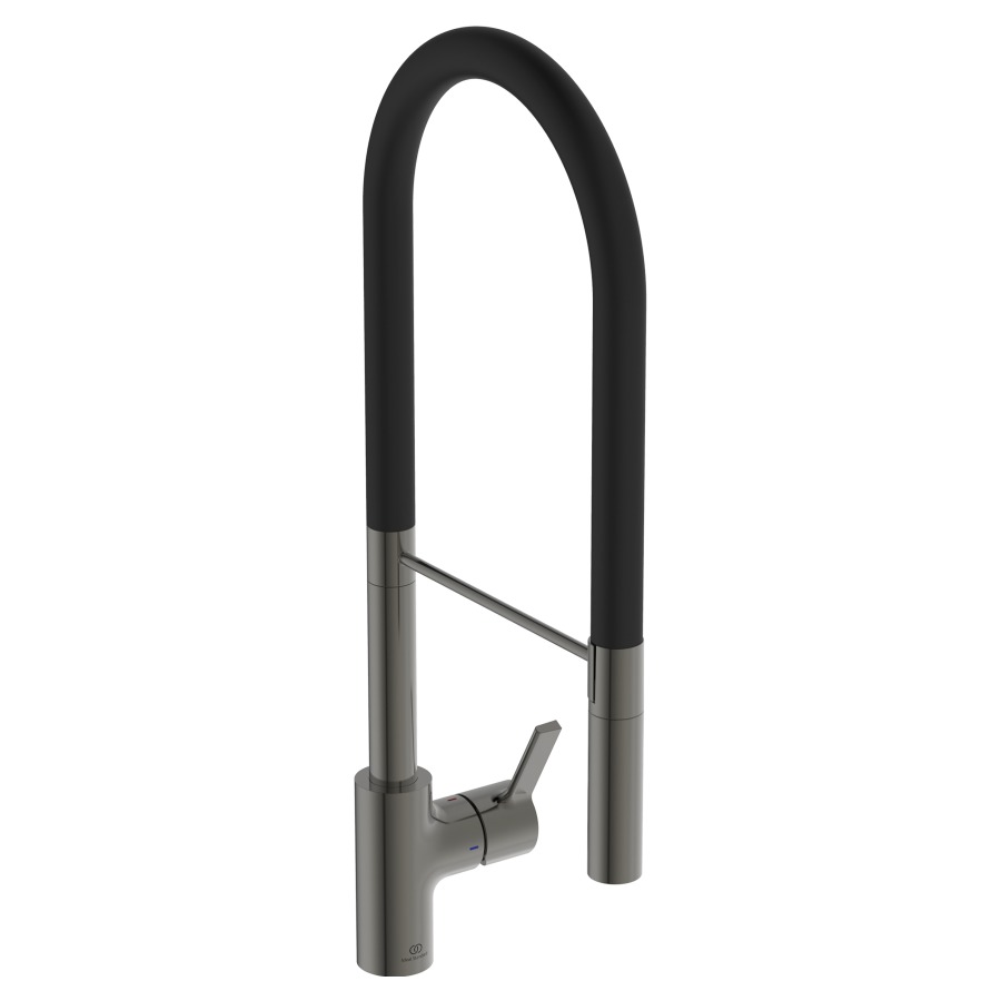 Mélangeur d'évier GUSTO
SEMI-PROFESSIONAL H604
S 225 mm
goulot orientable 360°
douche extensible réglable
H jusqu'à aérateur 142 mm
support de douche magnétique
groupe acoustique I