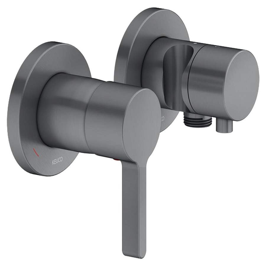 Mélangeur de douche EDITION
400 UP
set de montage final
pour 2 fonctions, avec
raccordement de tuyau et
support de douche, sans
corps à encastrer 766 472/519