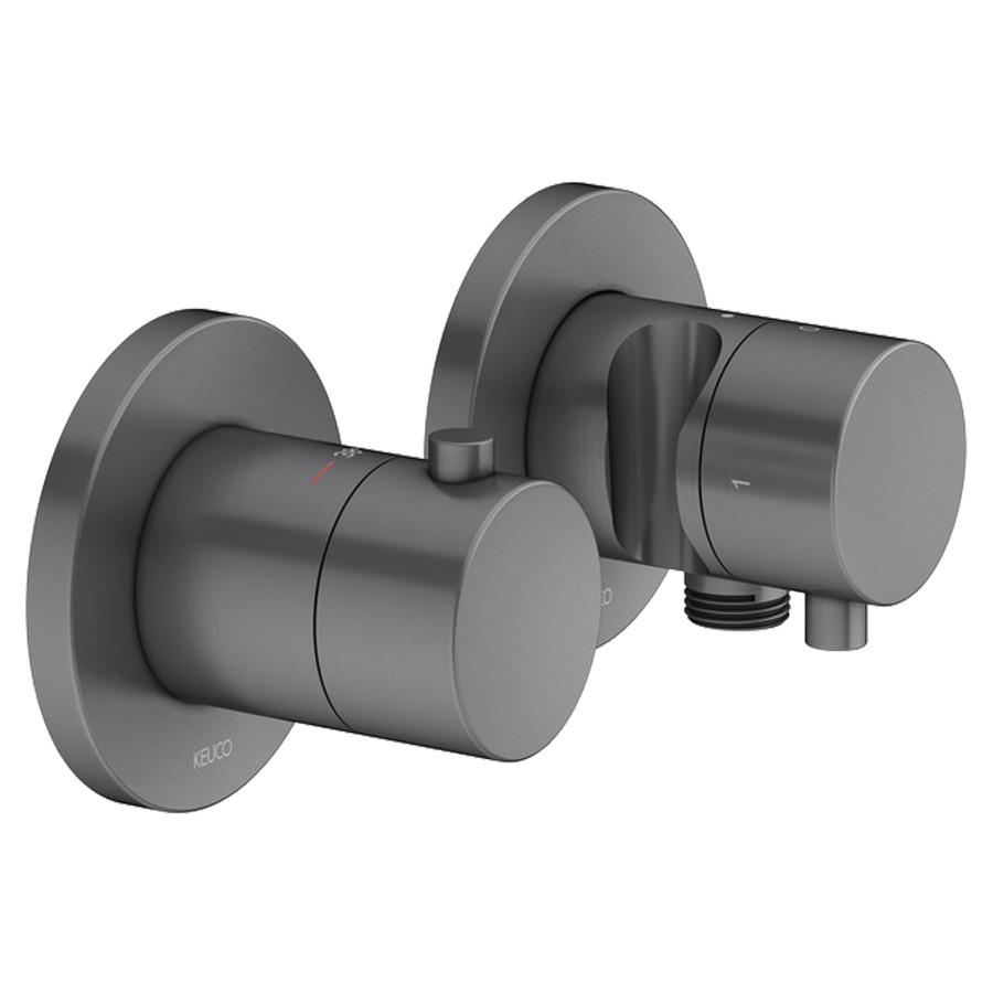 Thermostat EDITION 400 UP
set de montage final
pour 2 fonctions, avec
raccordement de tuyau et
support de douche, sans
corps à encastrer 766 475/519