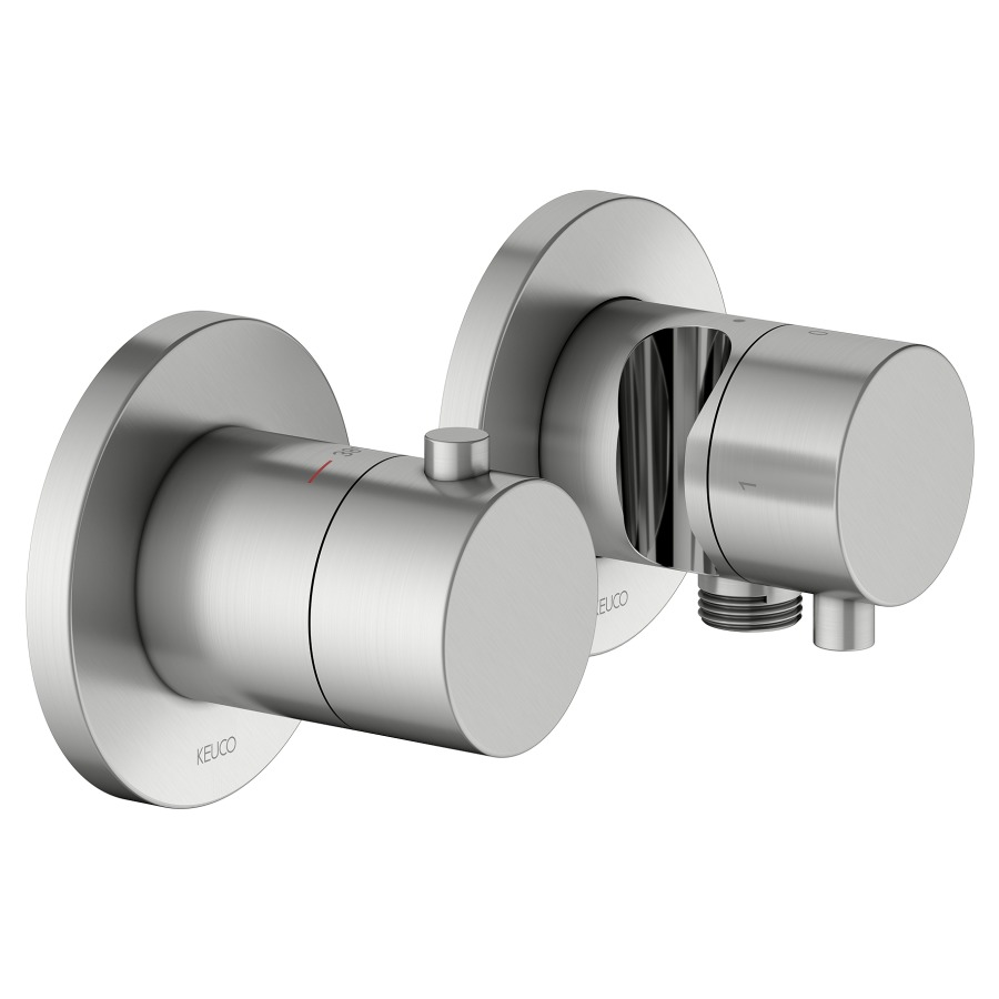 Thermostat EDITION 400 UP
set de montage final
pour 2 fonctions, avec
raccordement de tuyau et
support de douche, sans
corps à encastrer 766 475/519