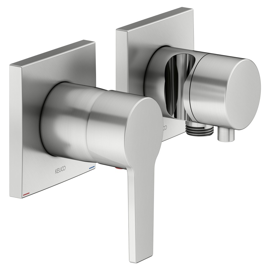 Mélangeur de douche EDITION
11 UP
set de montage final
pour 2 fonctions, avec
raccordement de tuyau et
support de douche, sans
corps à encastrer 766 472/519