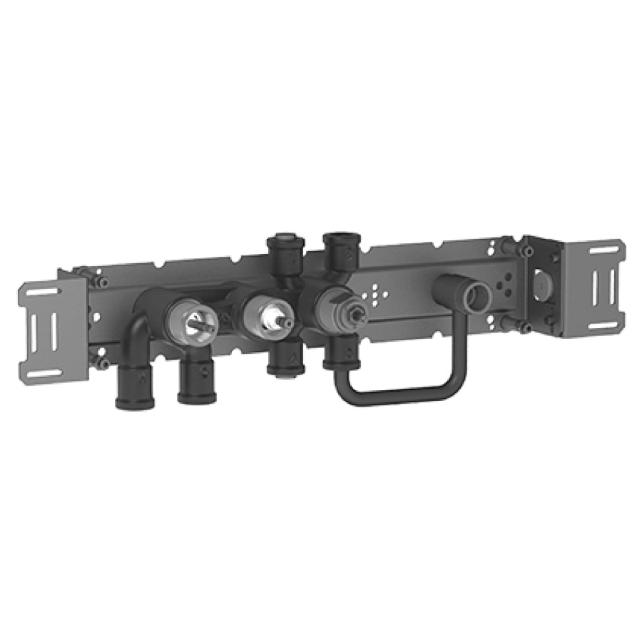 Corps à encastrer VOLA
3/4", pour thermostate
mélangeur de bain et douche
avec 1 départ au-dessus
inverseurs à 2 voies, distance
support de douche 156 mm
pour 767 058/060
groupe acoustique II