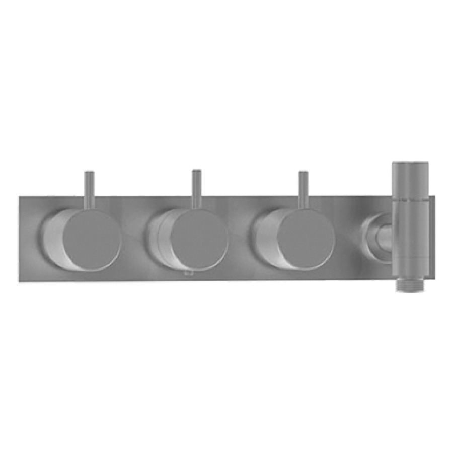 Mélangeur thermostatique de
bain et douche VOLA
set de montage final, poignée
de commande, thermostat
inverseur, coude de
raccordement, plaque de
recouvrement à 4 trous
sans douche à main
sans tuyau métaliuque 150 cm
sans support, sans corps à
encastrer 767 217/053
groupe acoustique II