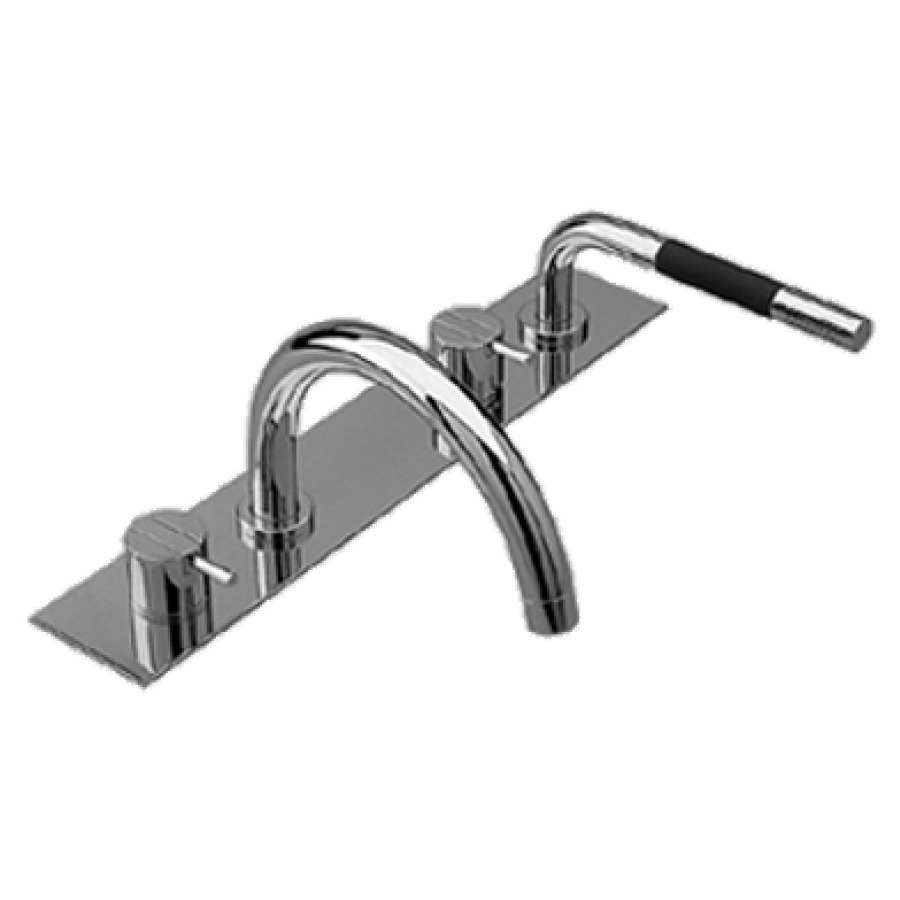 Garniture de remplissage VOLA
4-trous, set de montage final
pour gorge de baignoire
goulot de baignoire rond
S 200 mm orientable, mélangeur
pour remplissage, mélangeur
avec douche extensible, sans
boîtier de montage 767 108
groupe acoustique I