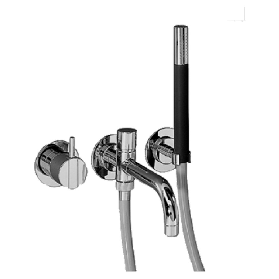 Mélangeur de bain VOLA
set de montage final
goulot de baignoire S 200 mm
douche à main, support
rosaces, sans corps à
encastrer 767 113
levier court
groupe acoustique II