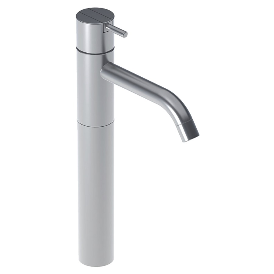 Mélangeur de lavabo VOLA
S 150 mm goulot fixe
hauteur du socle 290 mm
levier court, sans vidage
groupe acoustique I