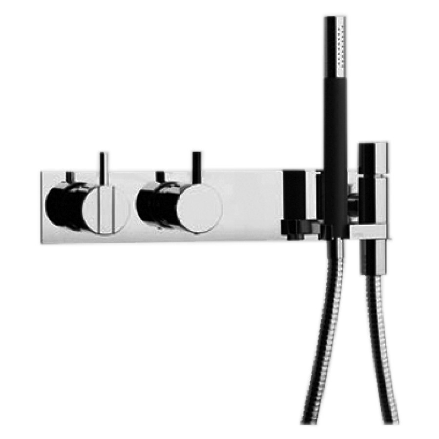 Mélangeur de bain-douche VOLA
set de montage final
pour remplissage par garniture
d'écoulement et trop-plein
douche à main avec support
inverseur, sans douche murale
plaque de recouvrement, sans
corps à encastrer 767 133/135
grande cartouche, levier moyen
groupe acoustique II
