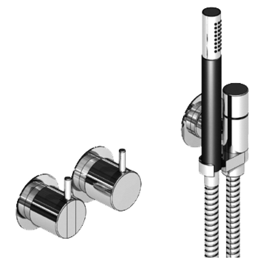 Mélangeur de bain-douche VOLA
set de montage final
pour remplissage par garniture
d'écoulement et trop-plein
douche à main avec support
inverseur, sans douche murale
rosaces, sans corps à
encastrer 767 133/135
grande cartouche, levier moyen
groupe acoustique II