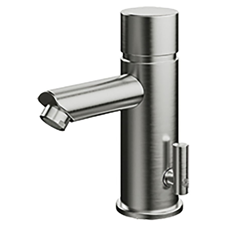 Commande de lavabo  LINO
SofTouch ST10 
saillie 90 mm, H 134 mm
goulot fixe, mélangeur avec réglage
de la température, fermeture temporisée raccordement sur les arrivées d'eau
chaude et d'eau froide, sans soupape d’écoulement débit 6 (L/min)