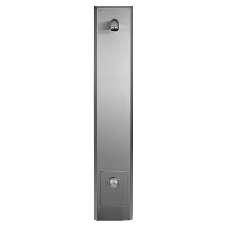 Douchepaneel TOUCHBOARD AP
entrée d'eau 1/2" du mur
robinets d'arrêt
mélangeur mécanique
limitation de température
durée de fonctionnement
réglable de 10-60 secondes
revêtement acier inoxydable
L 24,4 cm, H 129,7 cm
sans douche murale
groupe acoustique I