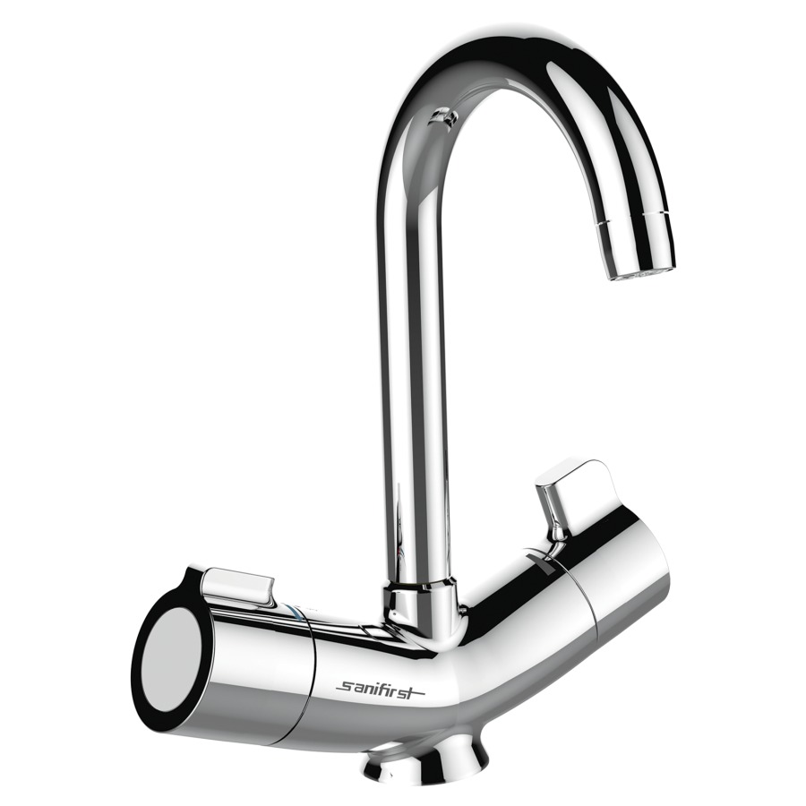 Thermostat PRESTO MASTERMIX
mélangeur de lavabo
S 125 mm, sans vidage
excentrique, 2 tuyaux de
raccordement