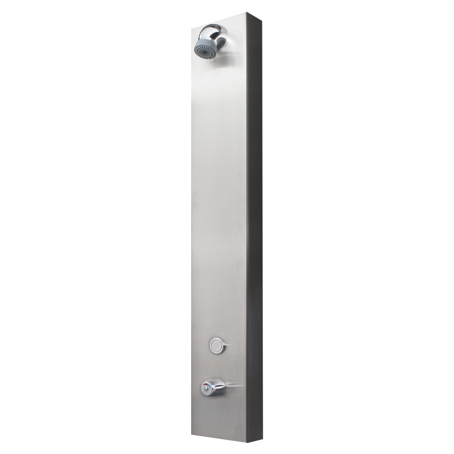 Douchpaneel PRESTO PLP TOUCH
20,2 x 120,2 x 12,4 cm
version anti-légionelle
avec interrupteurs piézo et
mélangeur thermostatique
le fonctionnement du réseau
fermeture temporisée
raccordement avec 2 robinet
d'arrêt 1/2" par derrière
pour eau mélangée durée de
fonctionnement réglable de
1 sec.-5 min., débit 10 l/min.
inclus douche avec système
anticalcaire