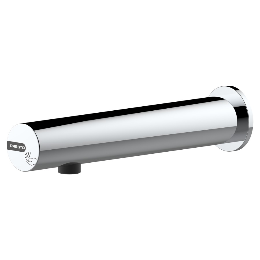 Robinet mural PRESTO LINEA
S 200 mm, électronique
raccordement 1/2"
avec robinet d'arrêt
fonctionnement sur piles
6V - Typ CR123, débit 3 l/min