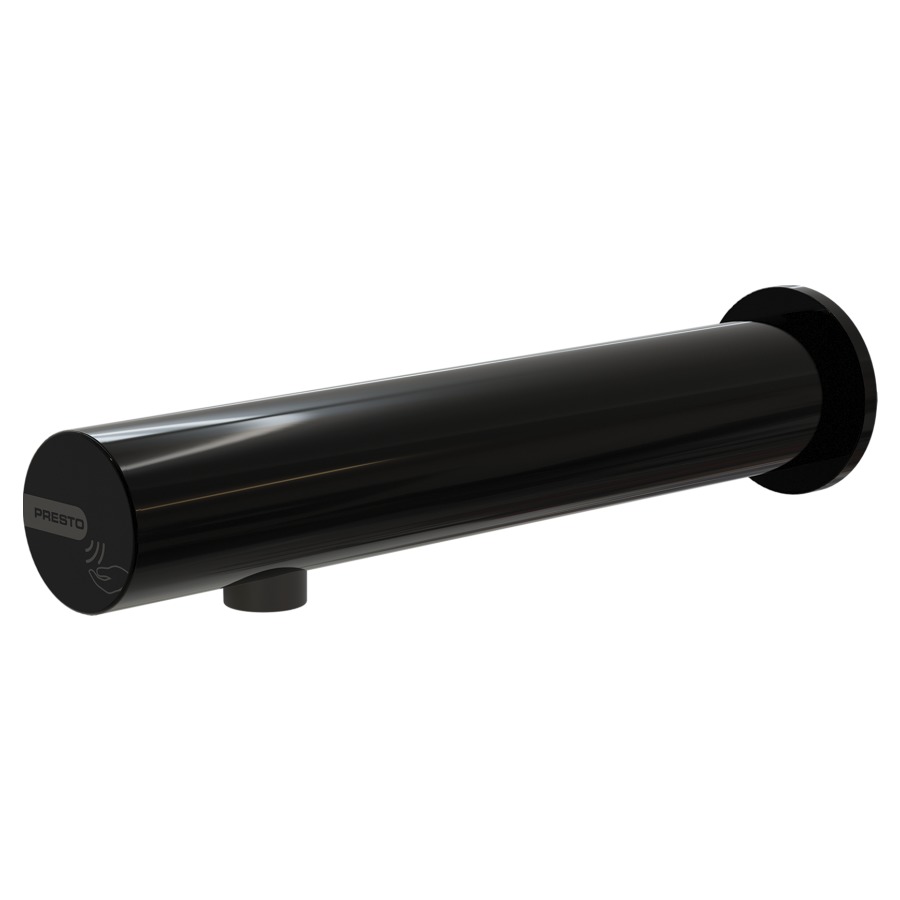 Robinet mural PRESTO LINEA
S 200 mm, traversée de cloison
électronique, raccordement
3/8", avec robinet d'arrêt
avec tuyau flexible
transformateur 230 VAC/7V DC
débit 3 l/min