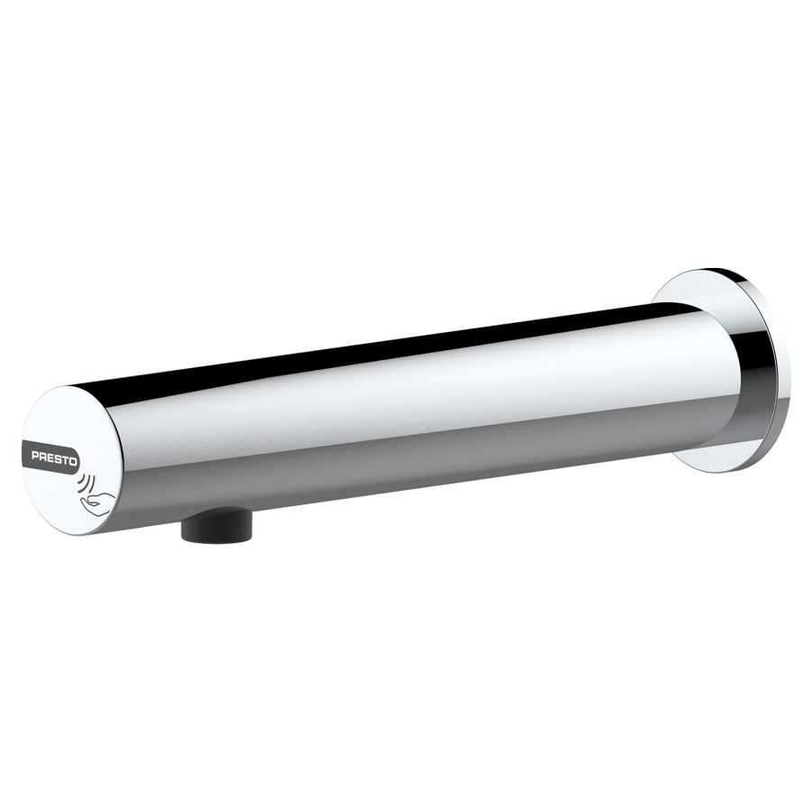 Robinet mural PRESTO LINEA
S 200 mm, traversée de cloison
électronique, raccordement
3/8", avec robinet d'arrêt
avec tuyau flexible
transformateur 230 VAC/7V DC
débit 3 l/min