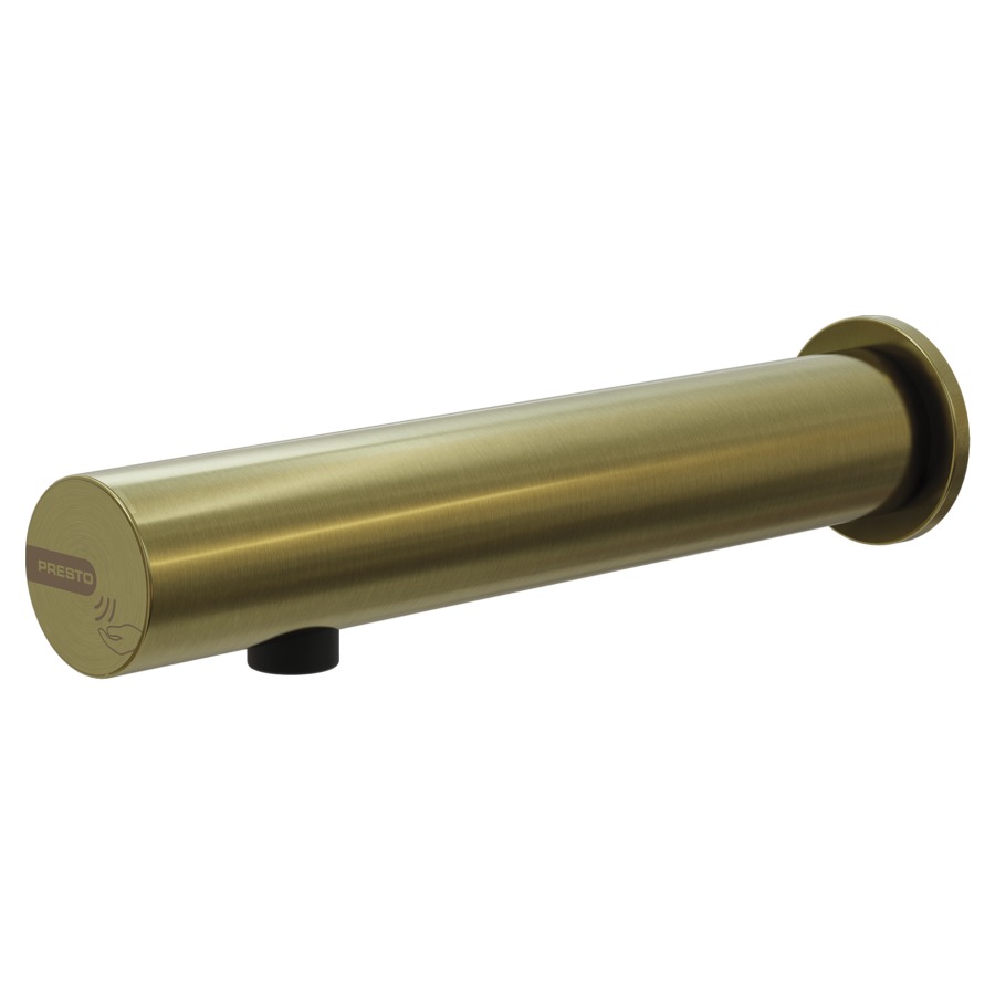 Robinet mural PRESTO LINEA
S 200 mm, traversée de cloison
électronique, raccordement
3/8", avec robinet d'arrêt
avec tuyau flexible
transformateur 230 VAC/7V DC
débit 3 l/min